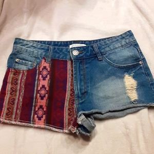 Glamorous boho denim booty shorts Womens medium